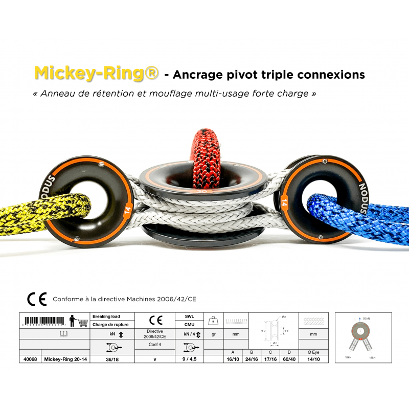Ancrage pivot triple connexions - Mickey-Ring® 3D | Nodusfactory-Industry