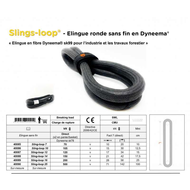 Elingue ronde sans fin en Dyneema® | Sling-loop®